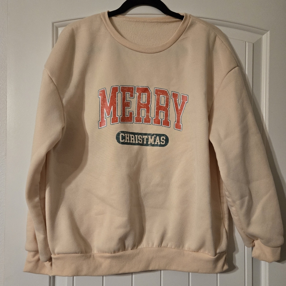 Cream Merry Christmas Sweatshirt